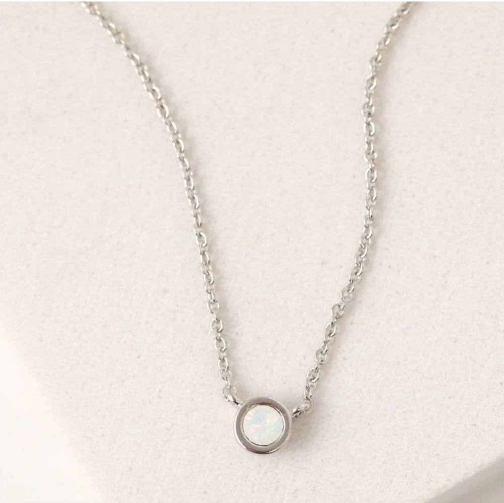 Lovers Tempo June Opal Birthstone/ Silver Necklace
